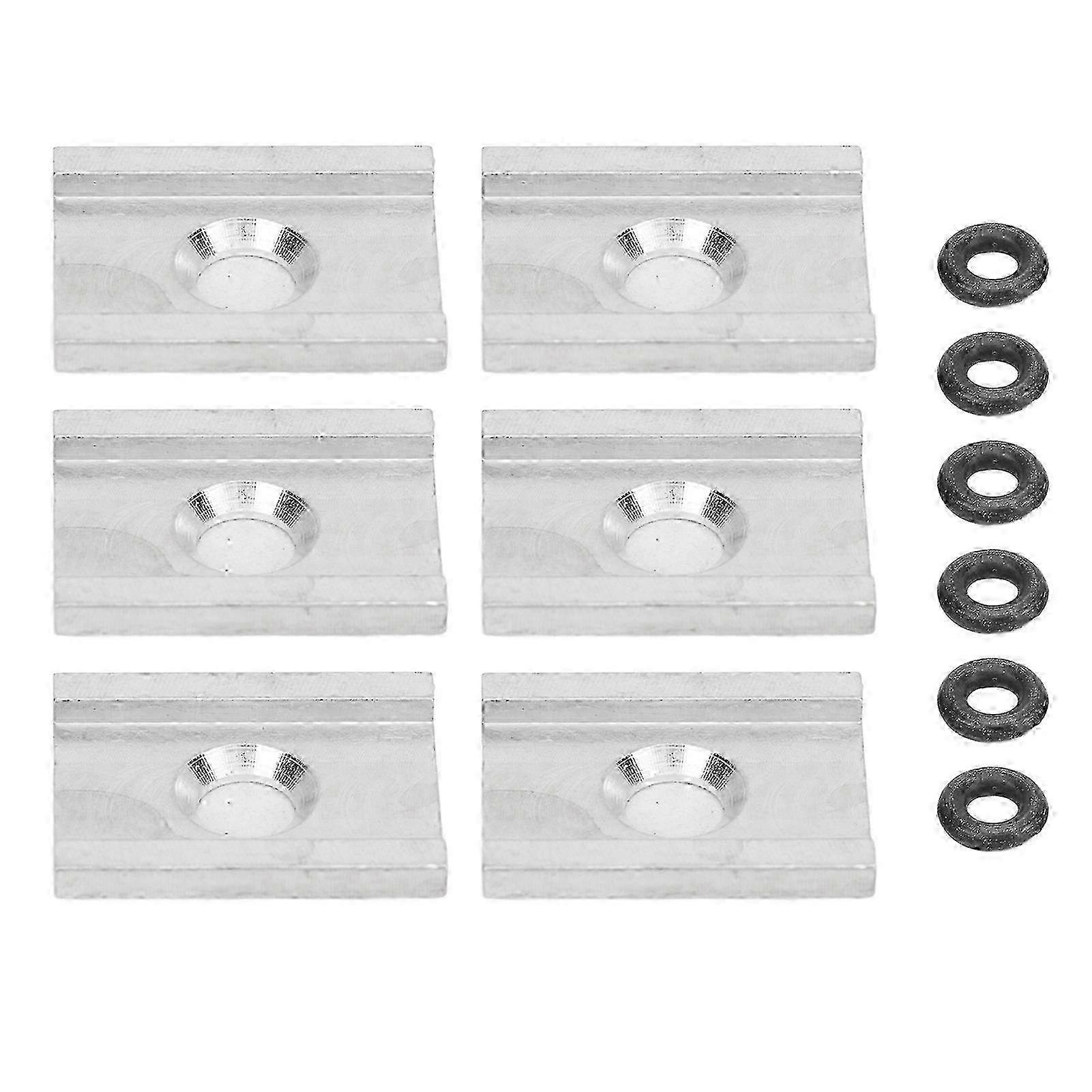 6PCS Aluminum Kayak Adapter Anodized Tight Connection Track Adapter Plates with O Ring for FeelFree