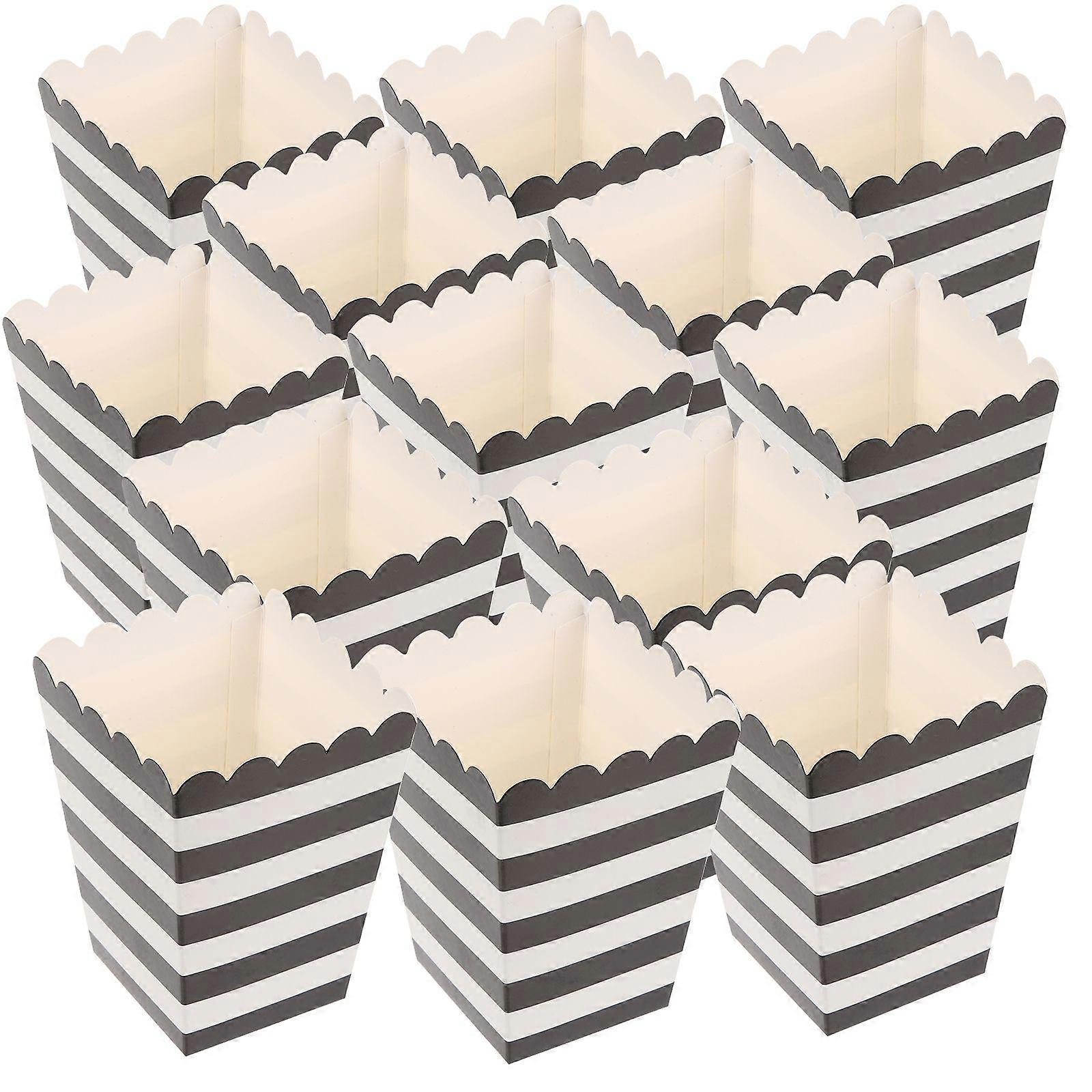 24Pcs Popcorn Boxes Paper Striped Popcorn Tubs Greaseproof Popcorn Containers