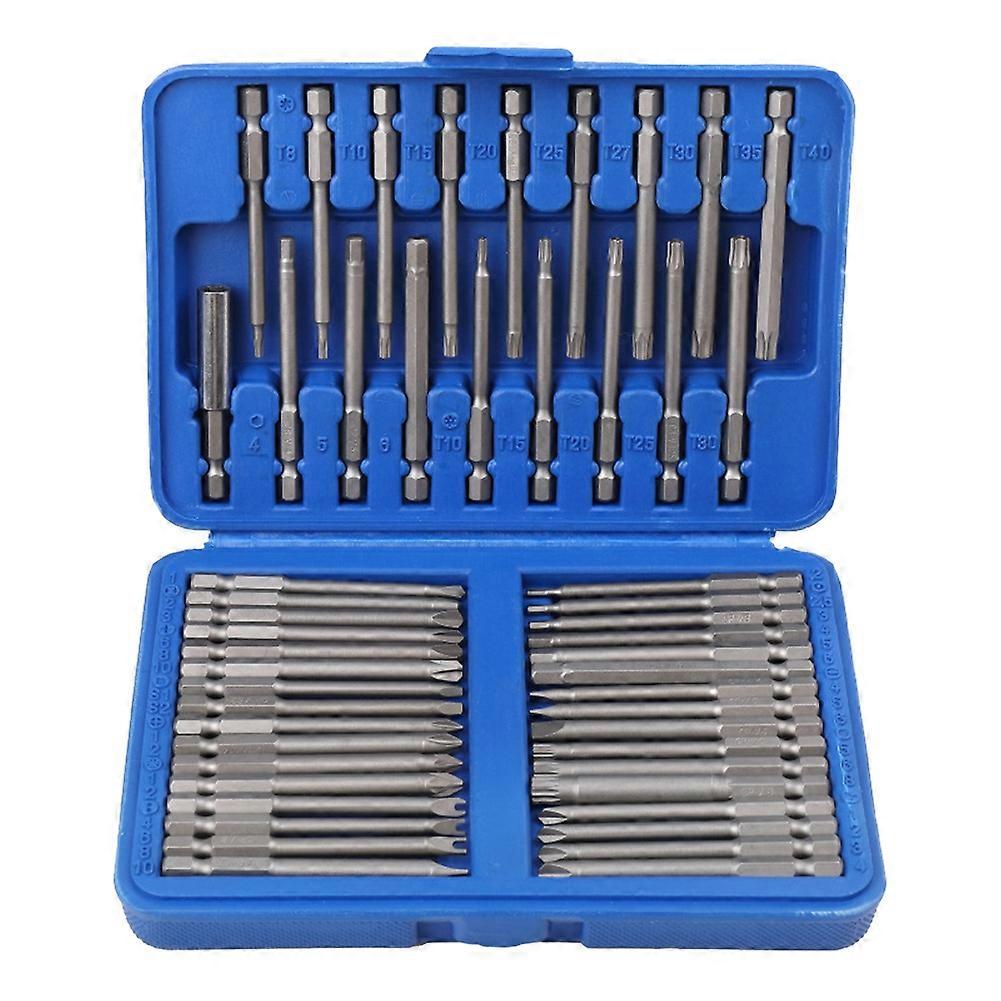 Security Bit Set Screwdriver Bit 1/4 Screwdriver Bits Long Set Torx Flat Head Hex Driver Bits for Household Use