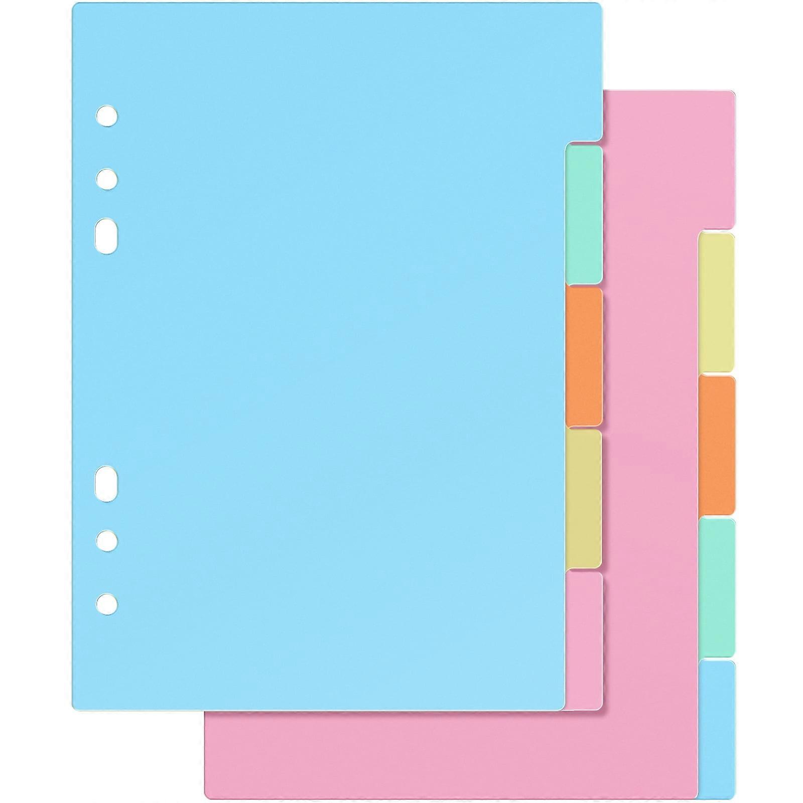 Eease 10 Plastic Binder Dividers with Classified Labels for A5 Planner Notebook