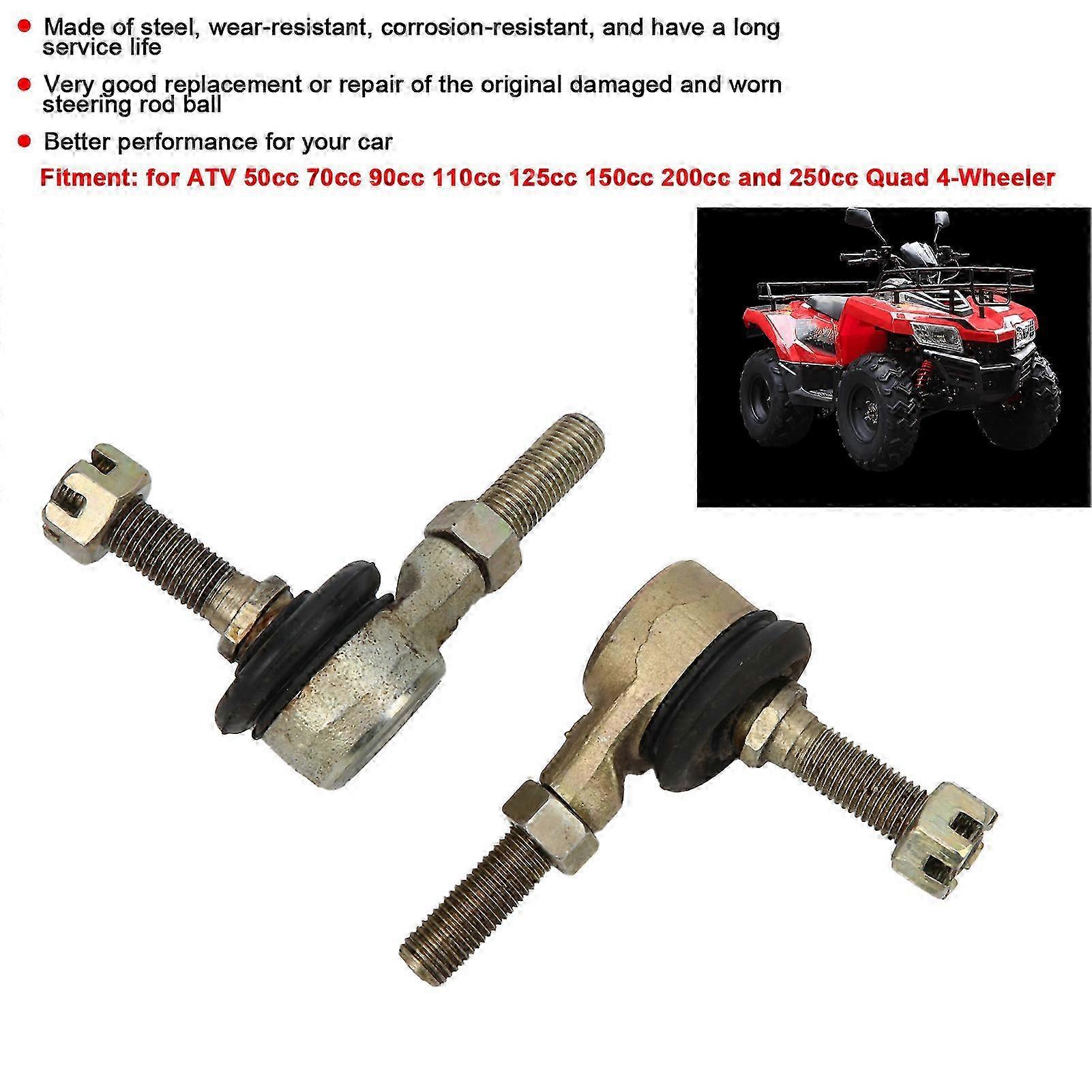 2Pcs Steering Rod Ball for 50cc-250cc ATV Quad M10 Threaded
