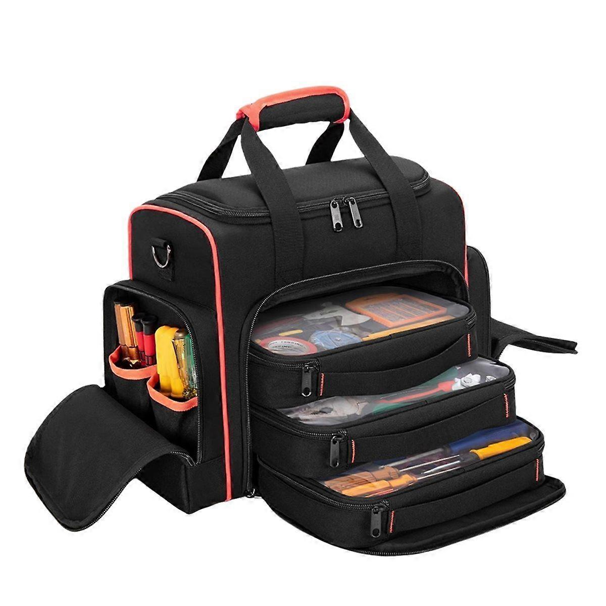 Tool Bag with 3 Removable Cases, 2 Layers Tool Tote for Hand Tools