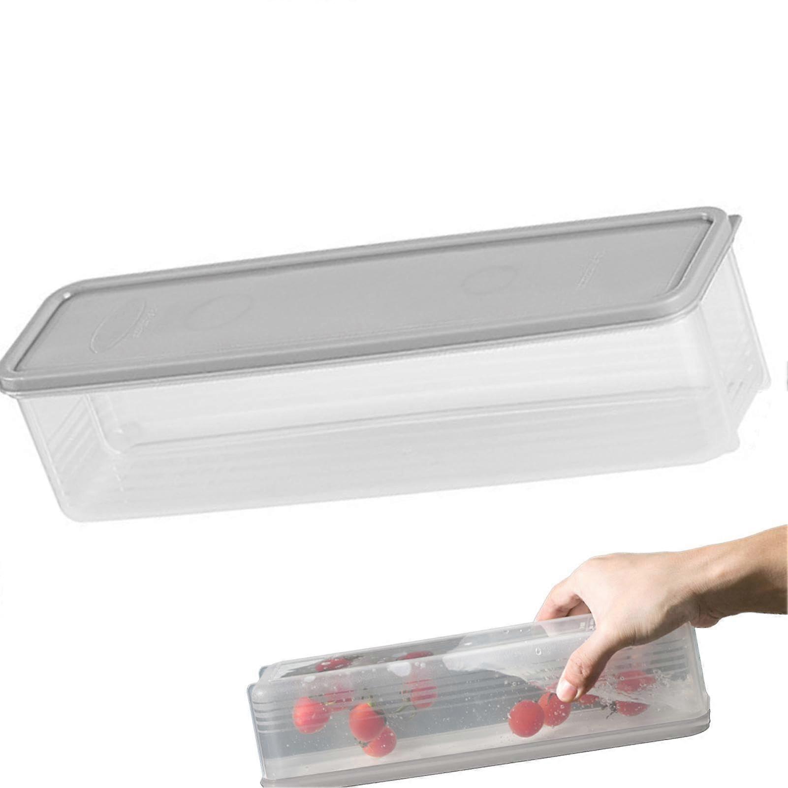 Spaghetti Storage Container - Large Clear Food Grade Rectangular Noodle Box, Stackable Freezable Crisper for Pasta and Macaroni