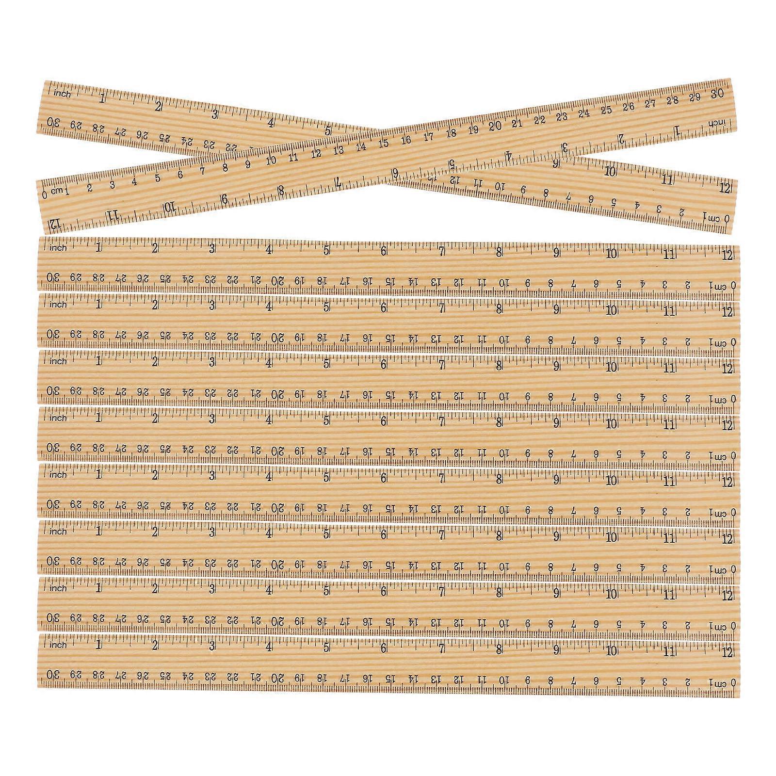 Wooden Quilting Rulers for Math with Multifunctional Use 10Pcs Set
