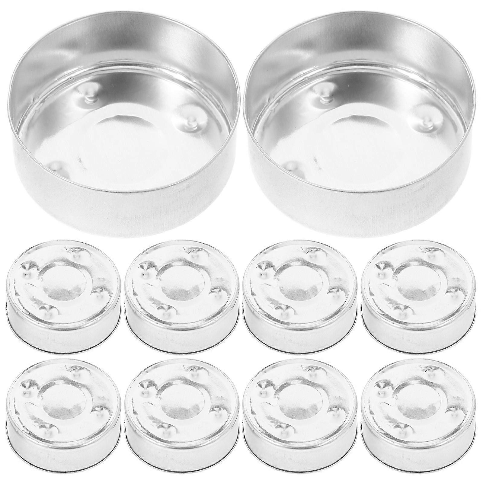 Aluminum Electronic Candle Base Candle Cups for Decor 30Pcs Silver Set
