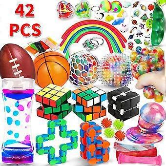 42 piezas Sensory Fidget Toys Pack, Stress Relief & Anxiety Relief Tools Bundle