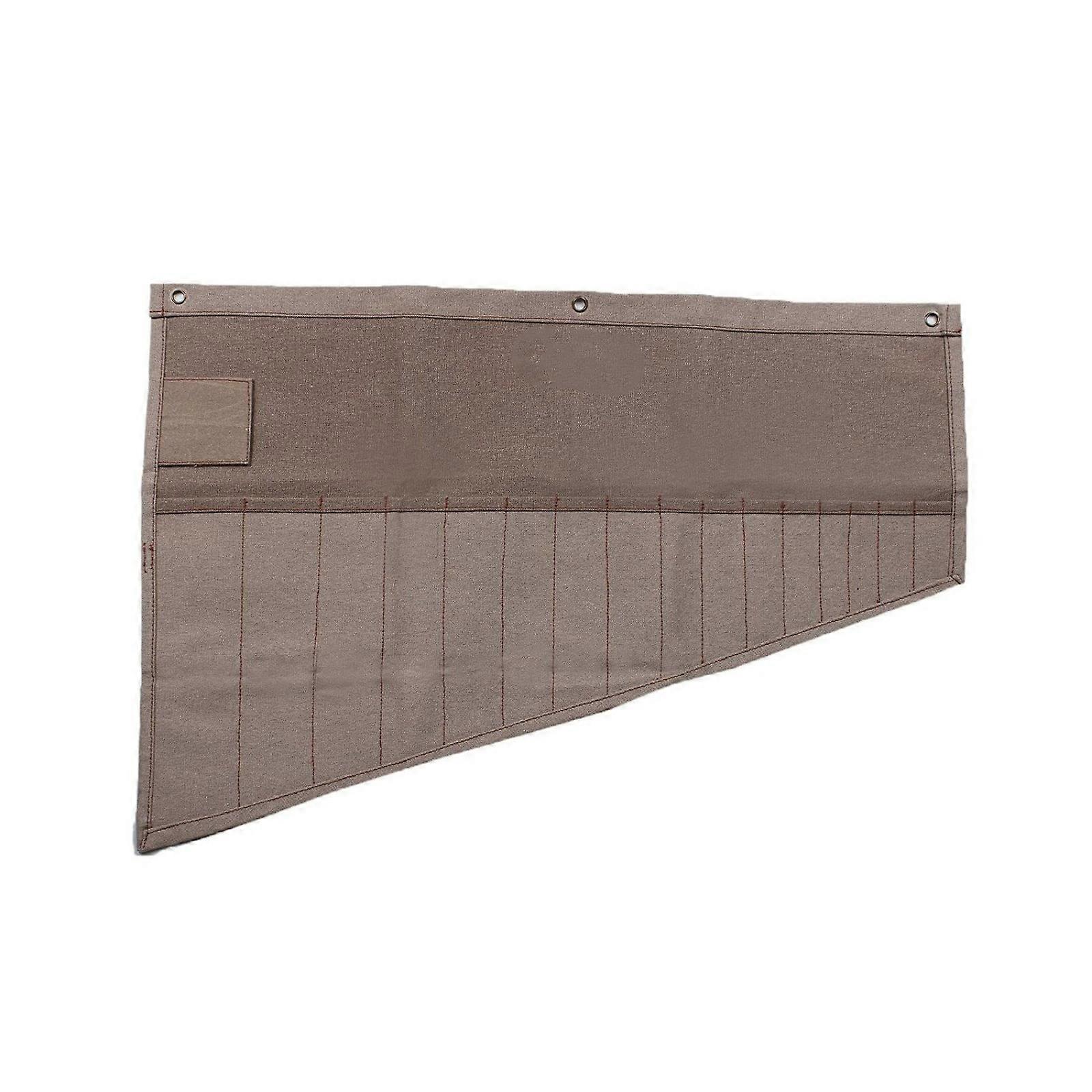 Lightweight Canvas Construction Wrench Tool Roll Storage Bag Organizer Showcasing Foldable Design And Strong Construction  Green