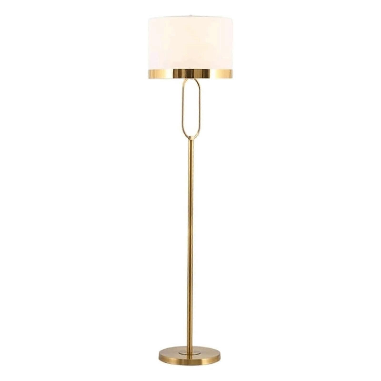 Modern Floor Lamp with Handmade Fabric Shade, Dimmable Standing Lamp for Living Room and Bedroom