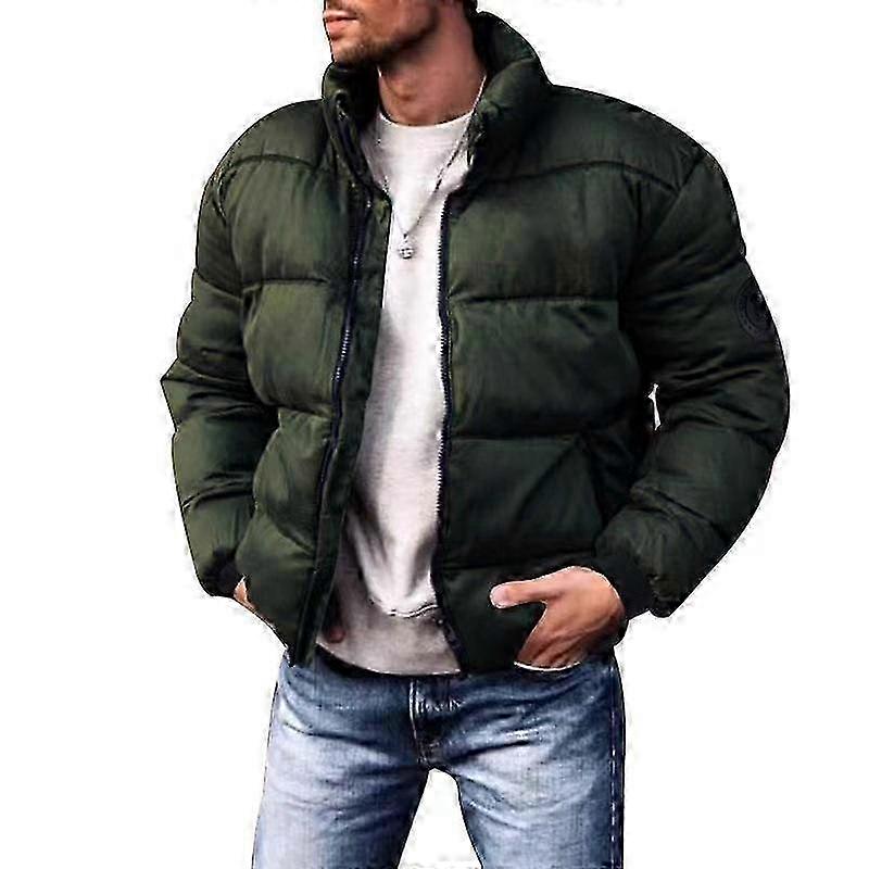 Men's Down-Filled Winter Jacket, Standing Collar Warm Coat