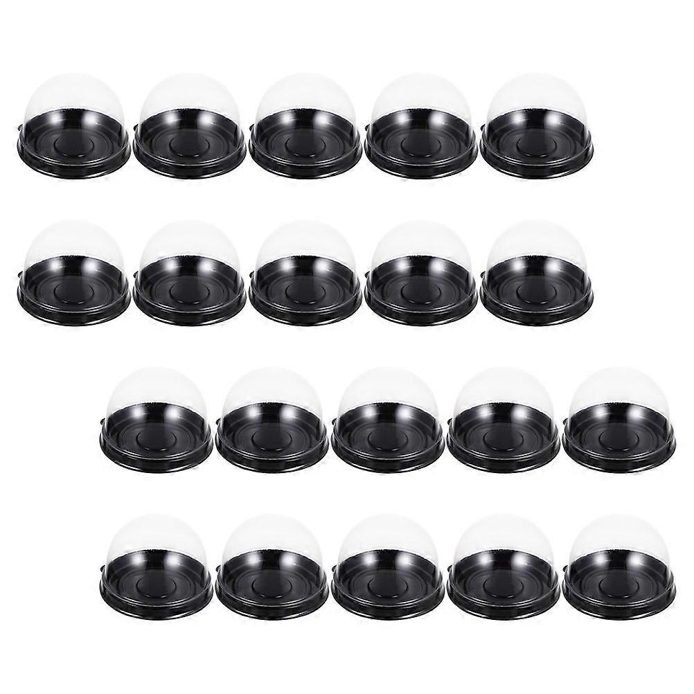 Mini Muffins Box Black Plastic for Cake Storage 200Pcs Dome Boxes