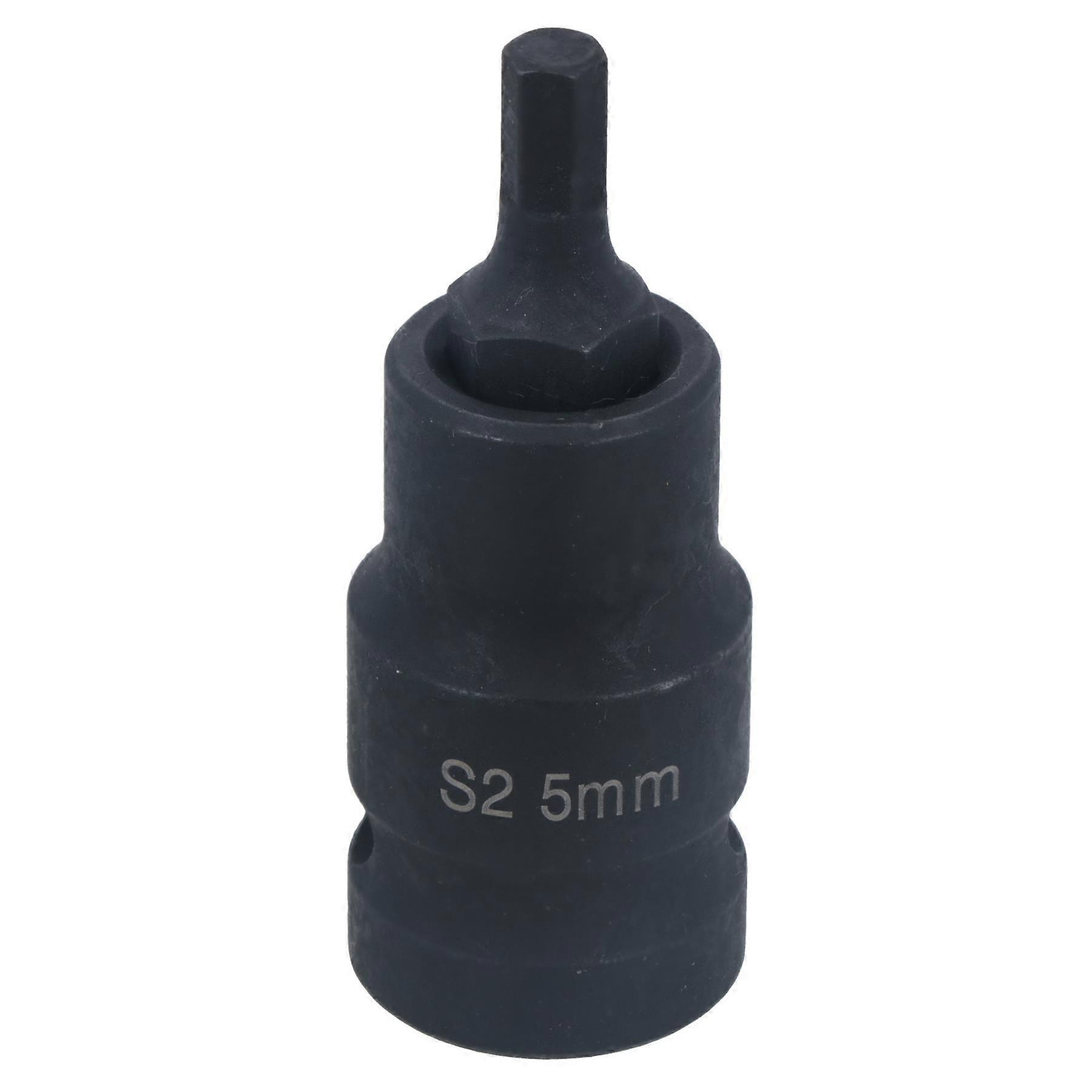 M5 x 55mm 1/2" Drive Short Impact Impacted Allen Hex Key Socket By Bergen