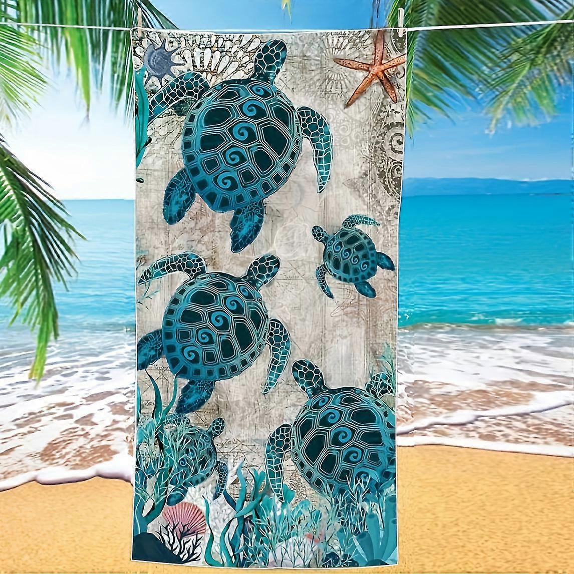 Extra Large Sea Turtle Print Microfiber Beach Towel/Bath Towel