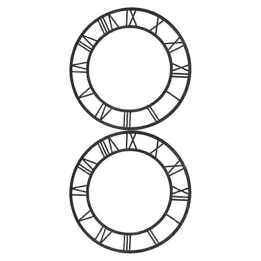 Roman Numerals Wall Clock Mirror Decoration Clock for Office 2Pcs
