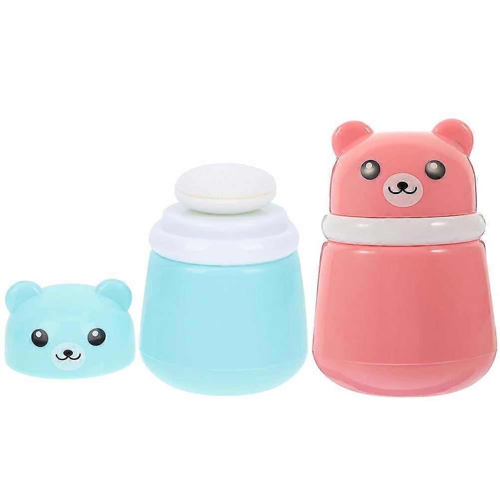 Puff Box for Home Use 2Pcs Assorted Color Powder Puff Container