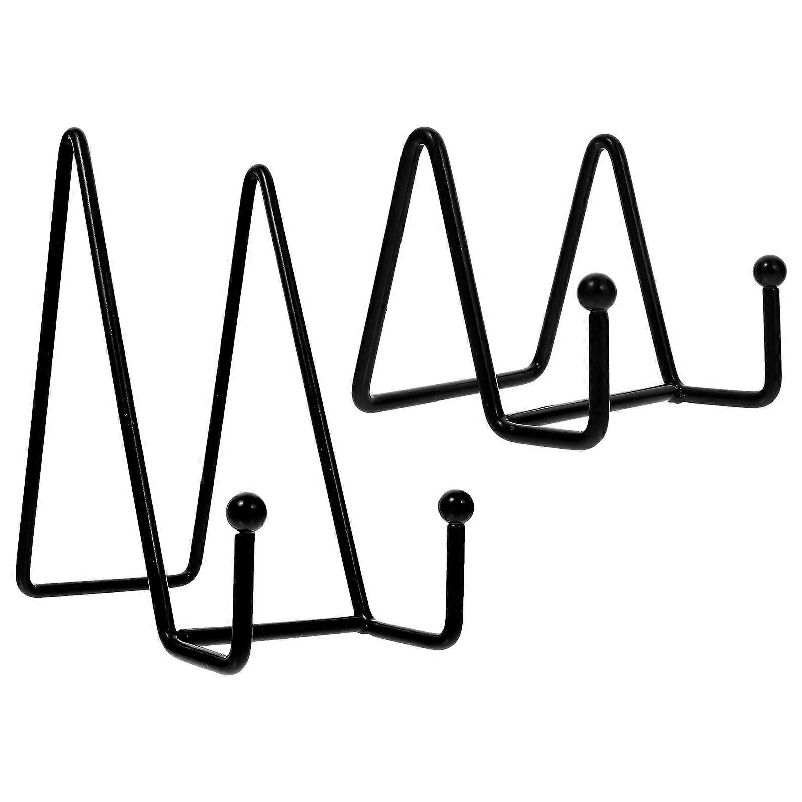 Artwork Display Stand Wall Display Rack for Storage Use 2Pcs Iron Black