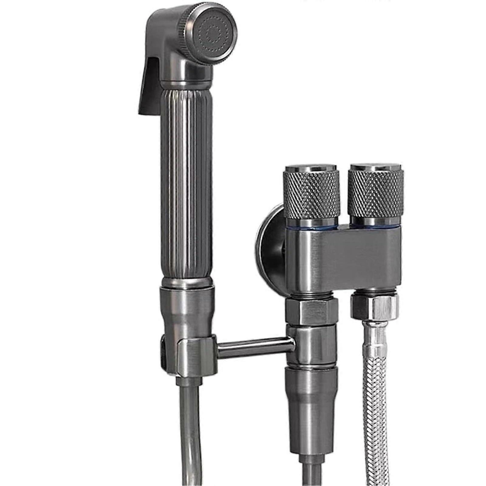 Handheld Shower Head and Brass Toilet Spray Gun with Adjustable Spray Modes and Dual Outlet Valve