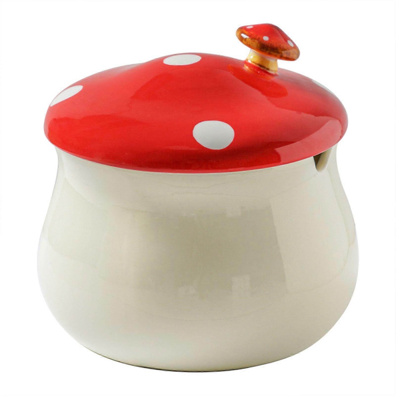 Mushroom Shaped Ceramic Bacon Grease Container with BuiltIn Filter, 1000ML Kitchen Oil Saver