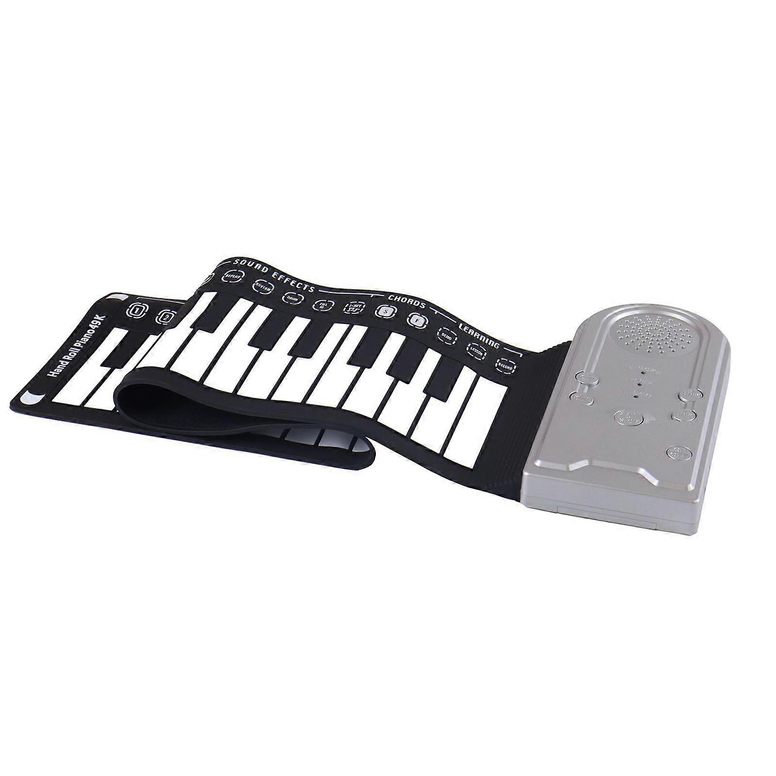 USB Connectivity Piano Practical 49 Key Piano Foldable Silicone Keyboard Integrated Speaker for Children Learning Use Multicolor