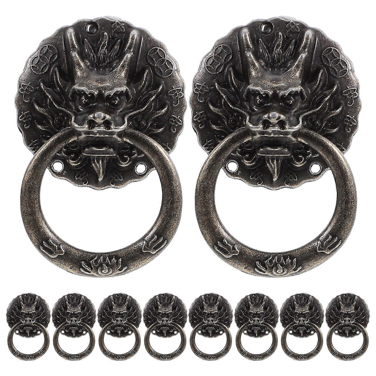 10Pcs Decorative Cabinet Pull Handle Zinc Alloy Door Pull Black