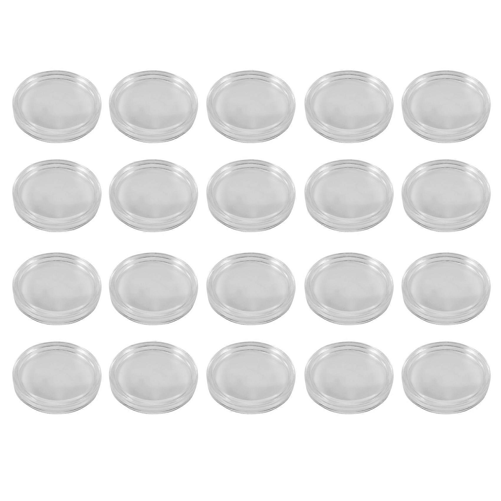 20 Pcs Small Round Transparent Plastic Coin Capsules Box 33mm