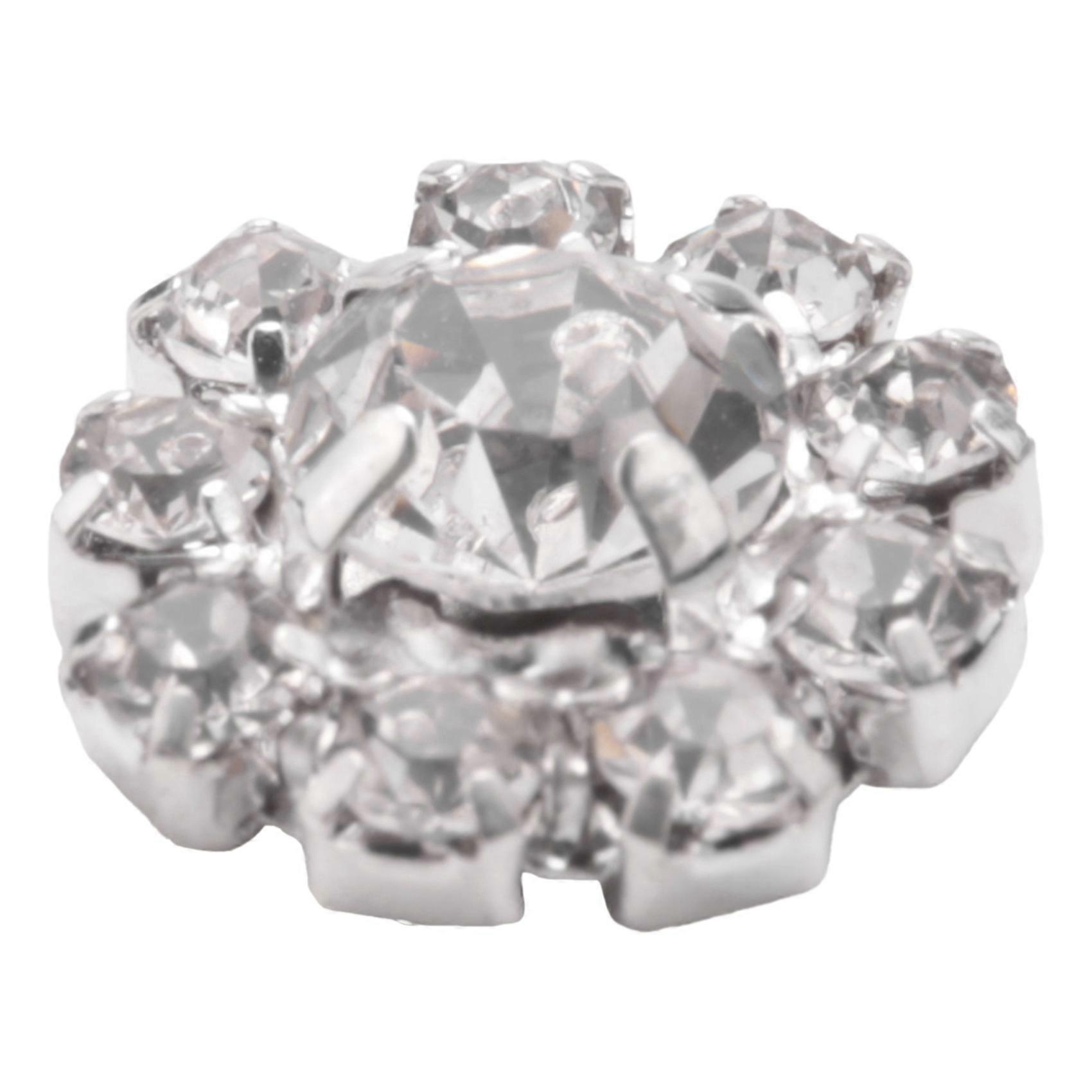 Crystal Rhinestone Button Flat Back Decoration DIY 15mm 20 Pcs Clear