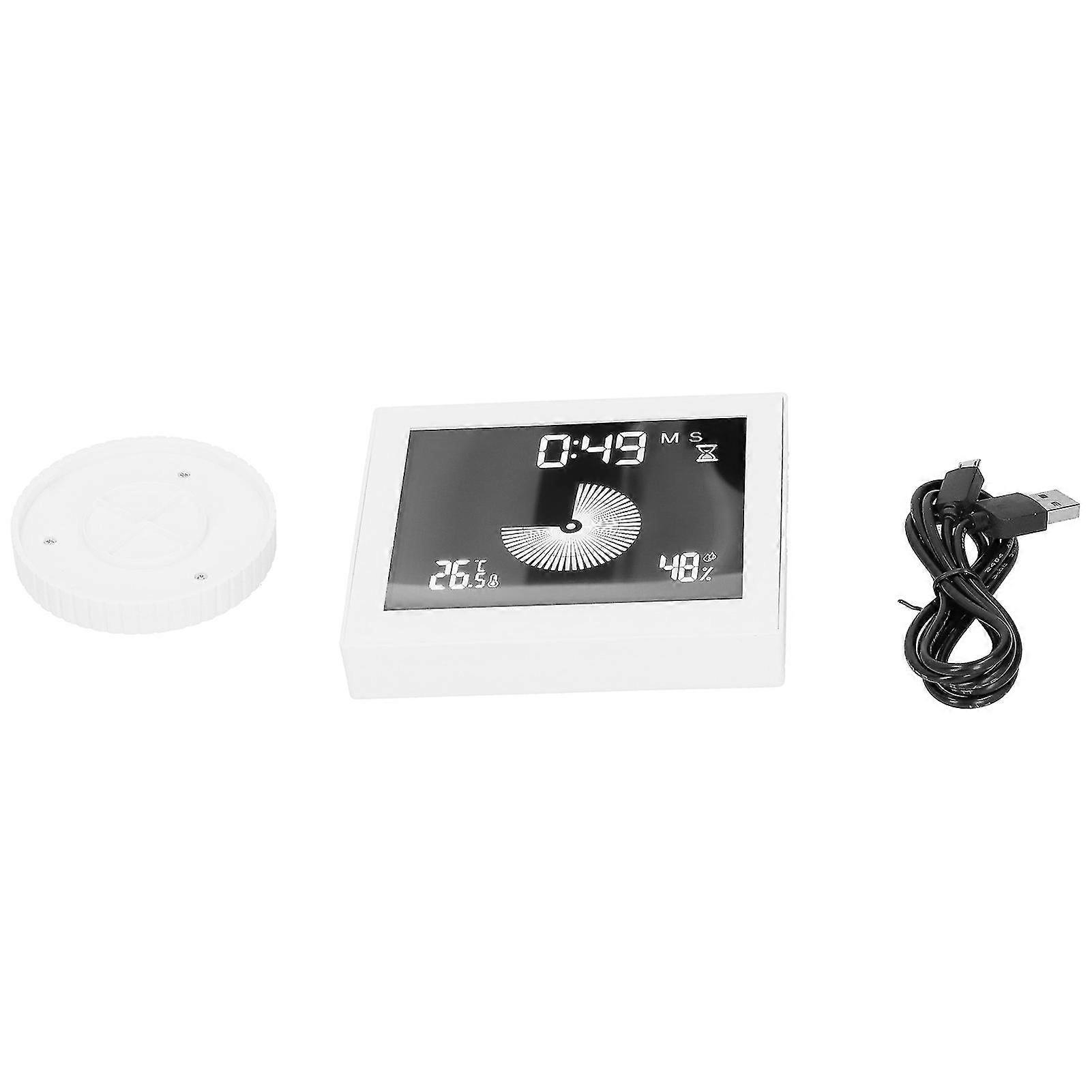 Multifunctional Temperature Humidity Meter with Timing Alarm Clock Function White USB 5V 1A 26s