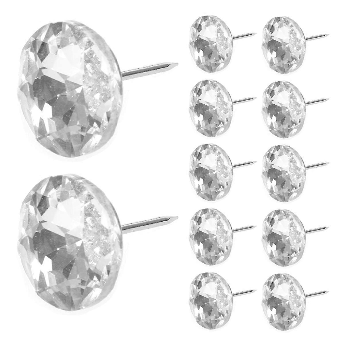 Crystal Button Round Sofa Upholstery Buttons with Metal Loop 30Pcs