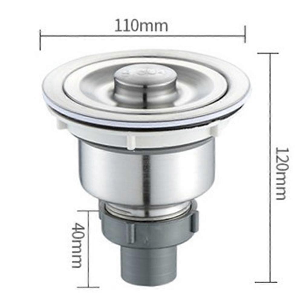 Bathroom Sink Drainer Solid Sinks Multi Layer Finishing Process Drainage Deodorization Silver Color 1Set