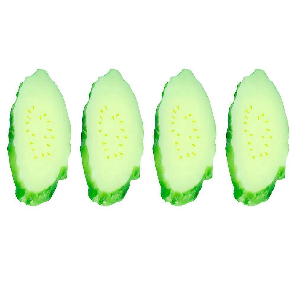 Artificial Cucumber Simulation Model for Decor 4Pcs PVC Slices