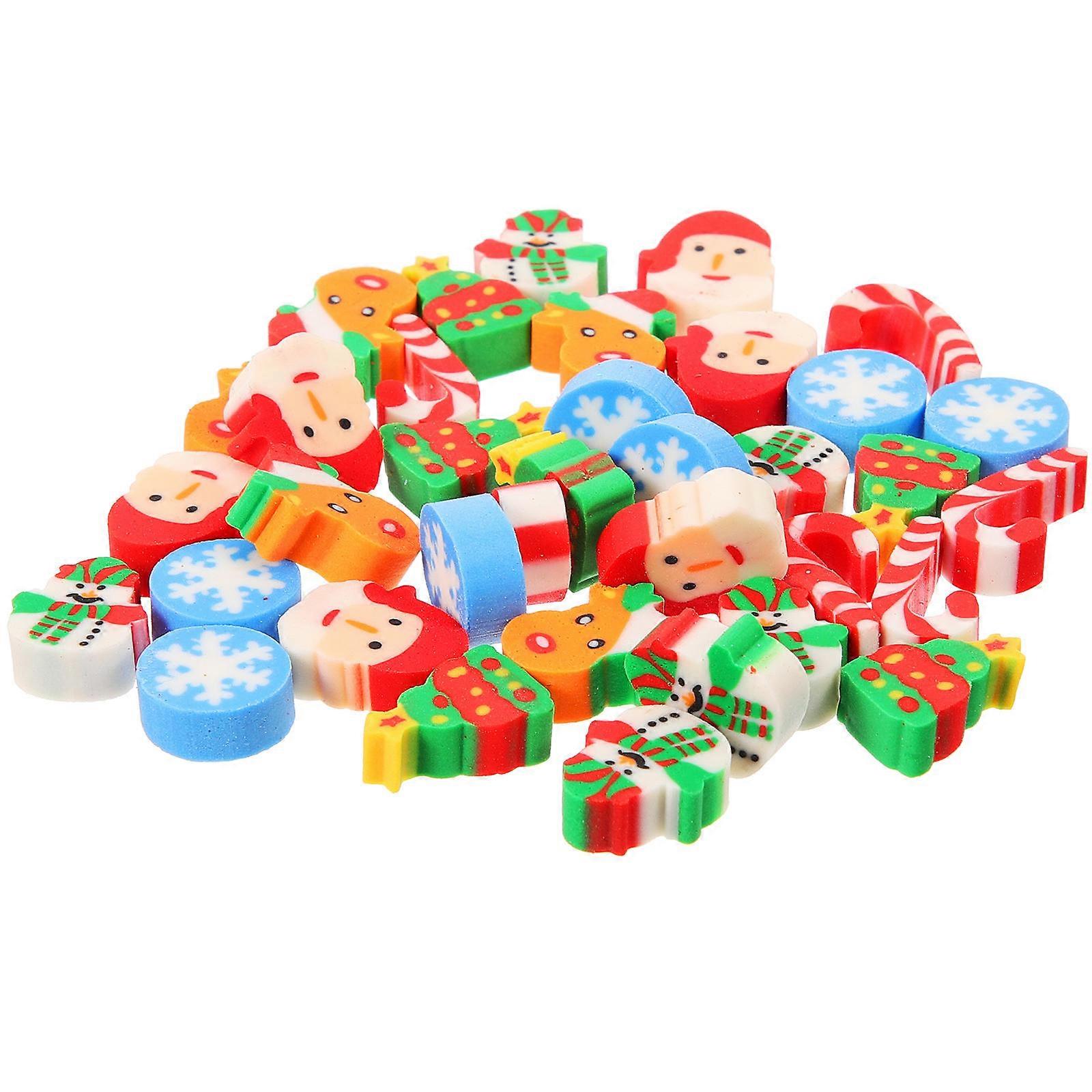 Christmas Stationery Santa Claus Erasers for Study Use 4 Boxes