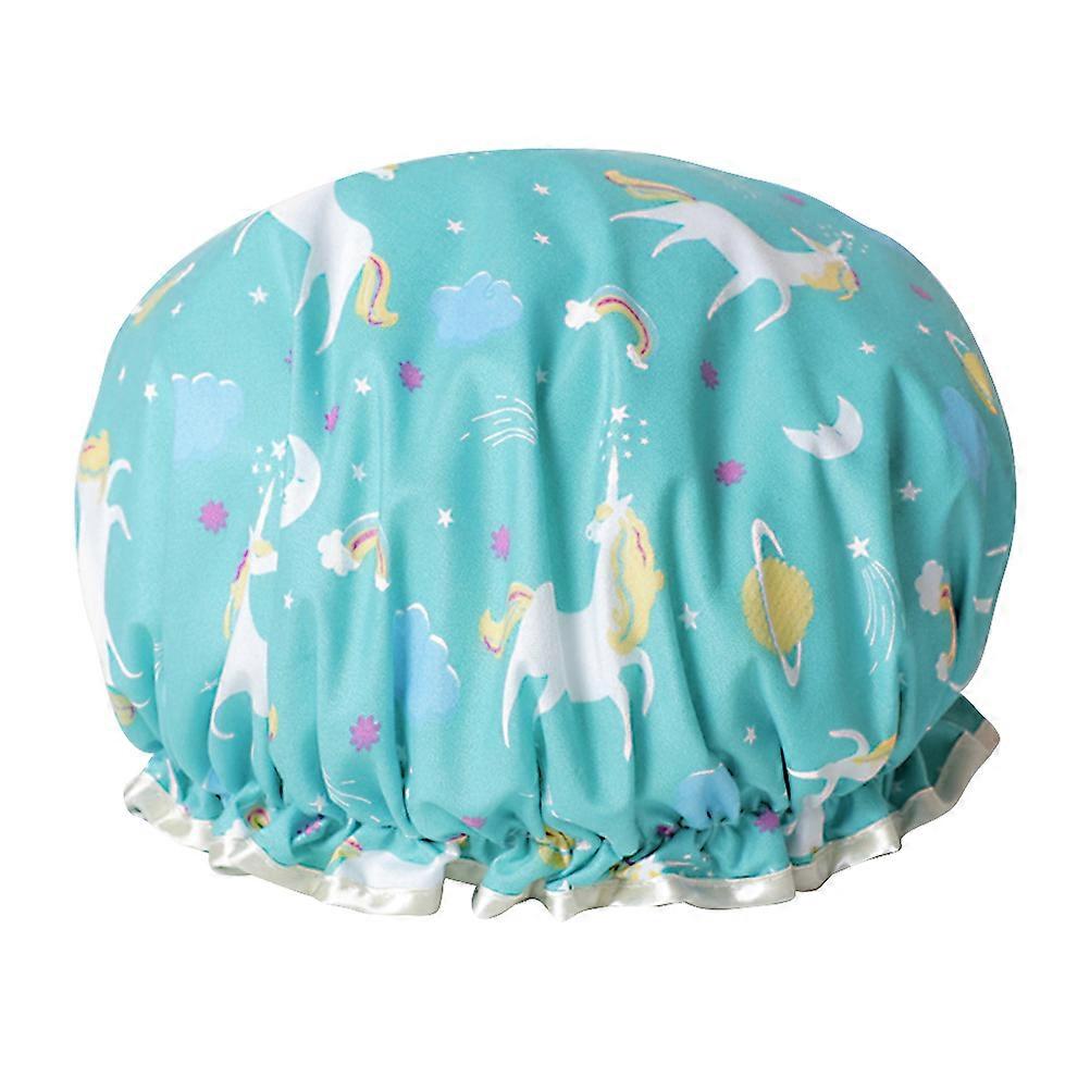 Bath Hat Double Layer Shower Hat for Shower Use with Waterproof Cartoon Design