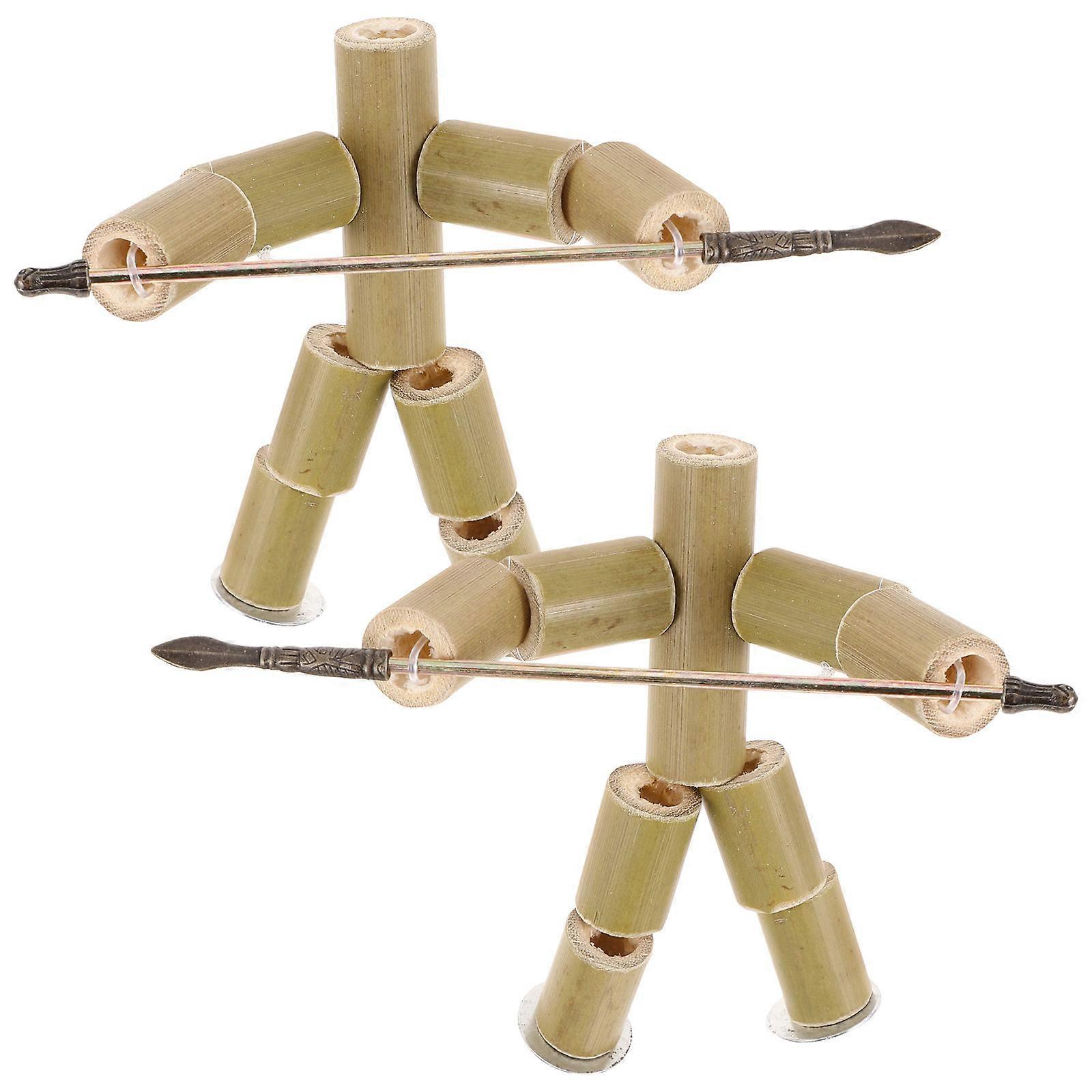 Bamboo Puppet Kit Educational Toy 8Pcs Bamboo Dolls for Child Interaction