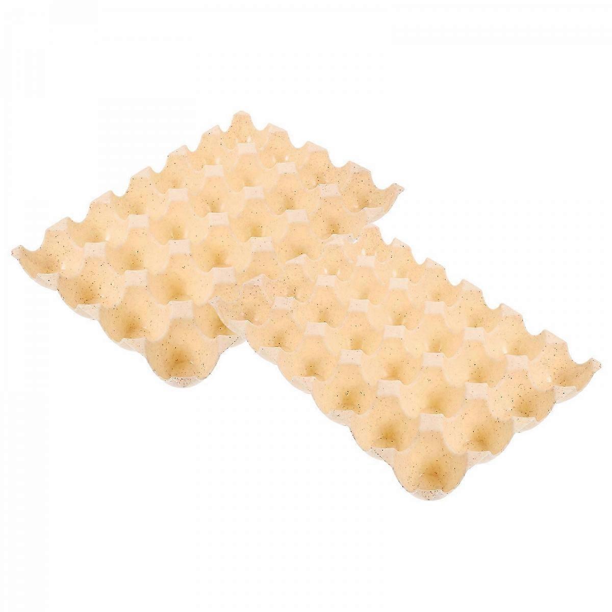 Eggs Container Egg Cartons for Organizing Kitchen 2Pcs Beige Set