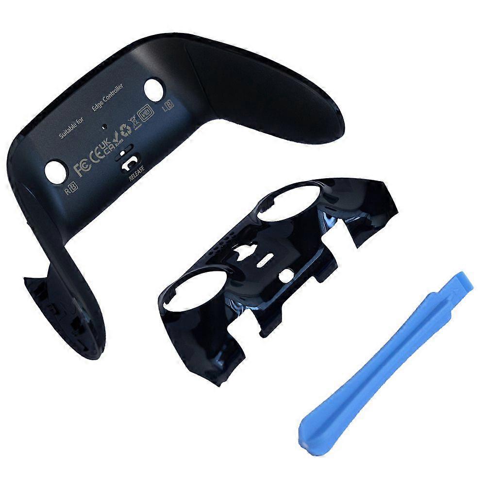 For PS5 Edge Top Bottom Decorative Trim Shell Replacement Front Back Clip Shell for PS5 Edge Wireless Controller Black