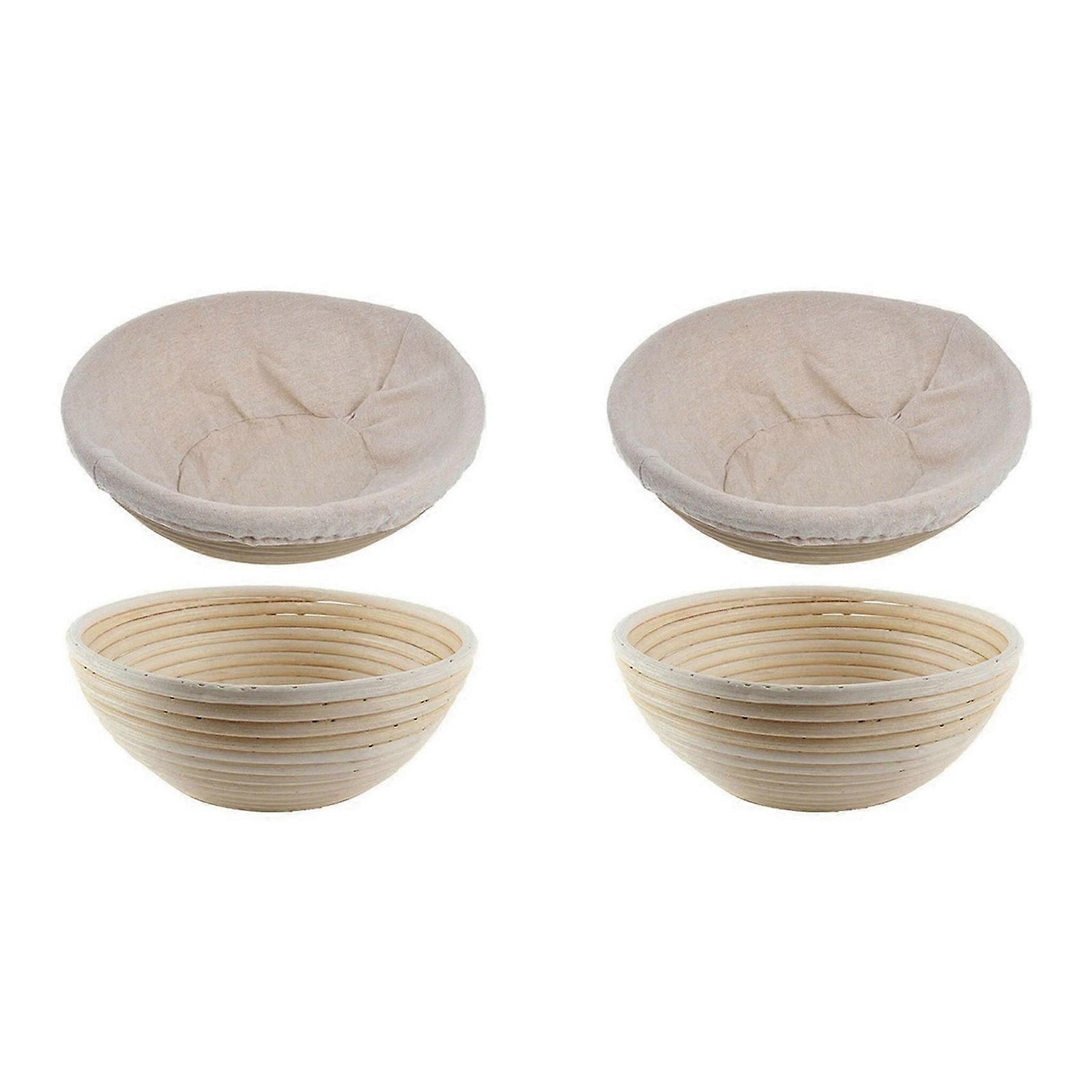 2X Round Rattan Bread Fermentation Basket Drying Storage Fermentation Basket Bread Fermentation Basket