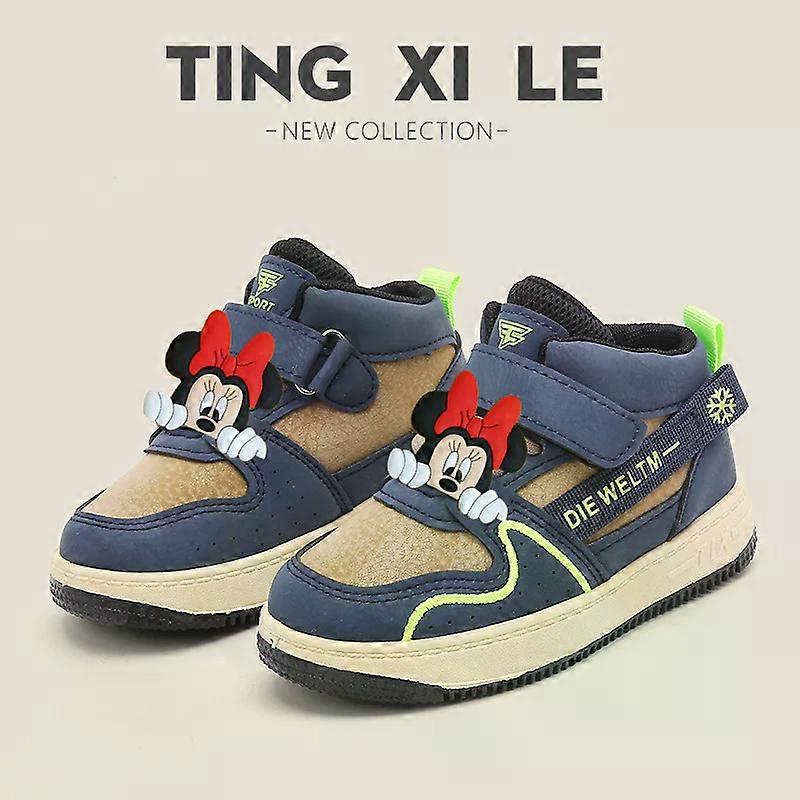 Disney Children Sports Shoes Girls New Spring  Autumn boy Sports Dad Shoes Girls' Big mickey mouse Dirt-Resistant Casual Shoes