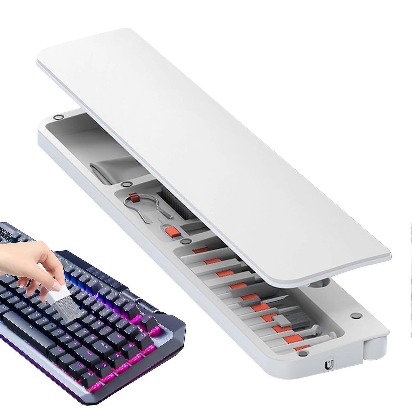 Keyboard Cleaning Kit with Ergonomic Wrist Rest, Soft NonSlip Pad, TypeC Compatible Tools White