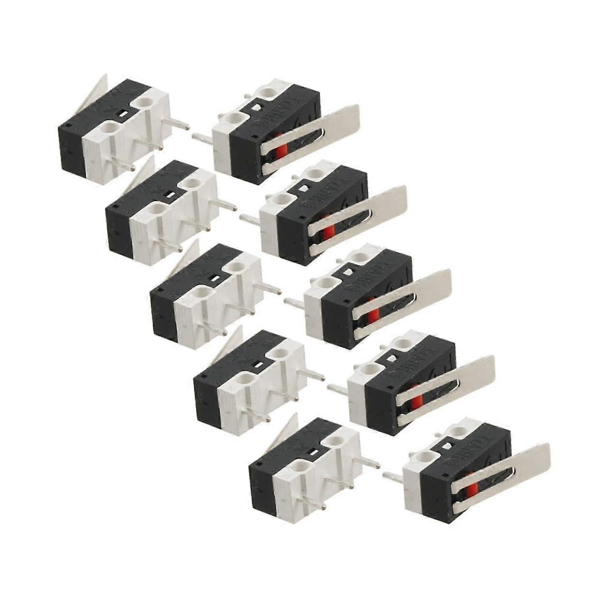 10Pack 1A SPDT Micro Limit Switch with Roller Lever, Compact Hinge Design for DIY Electrical Use