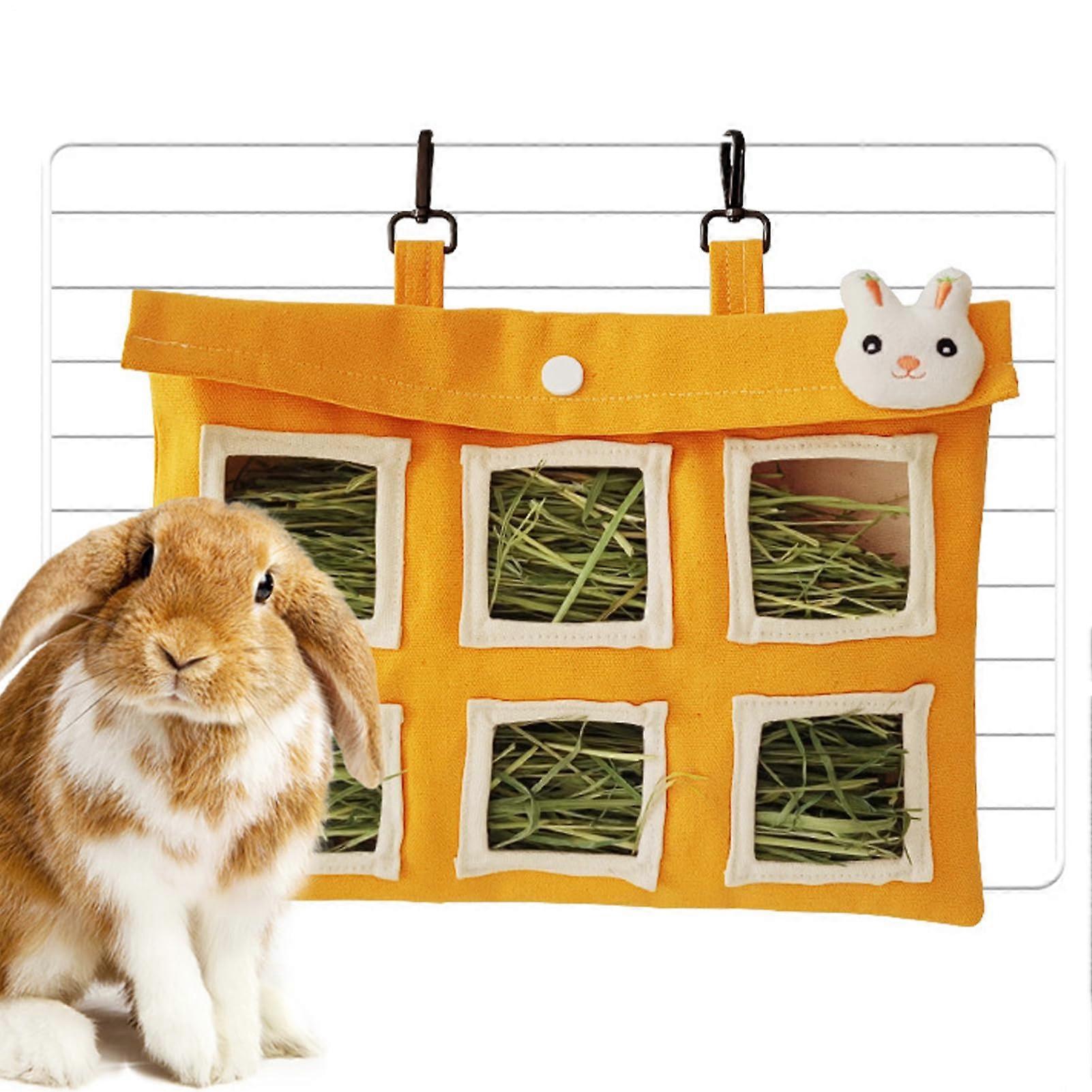 Rabbit Hay Feeder Bag for Cage with ScratchResistant Canvas and Easy Attachment for Small Pets