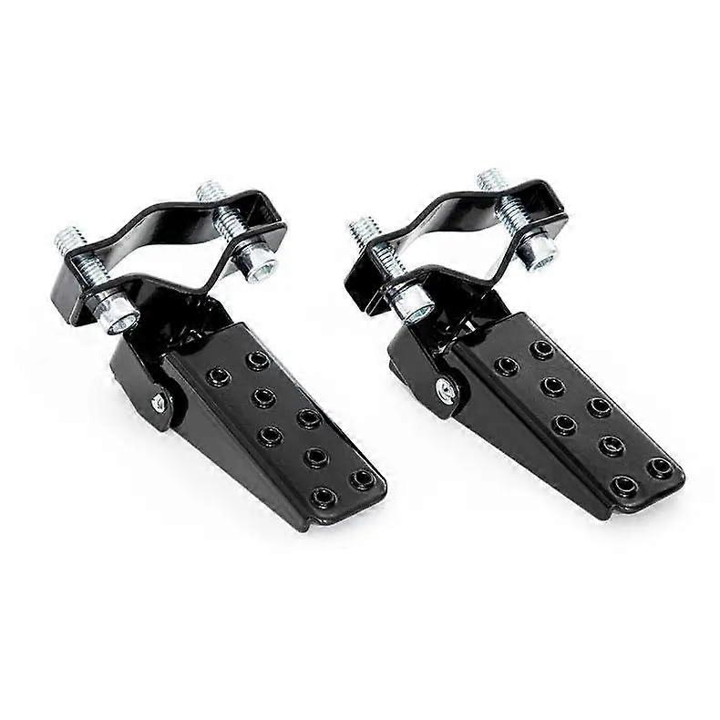Universal Foldable Motorcycle Foot Pegs with Front Footrests, Black Adjustable Pedals for Enhanced Stability