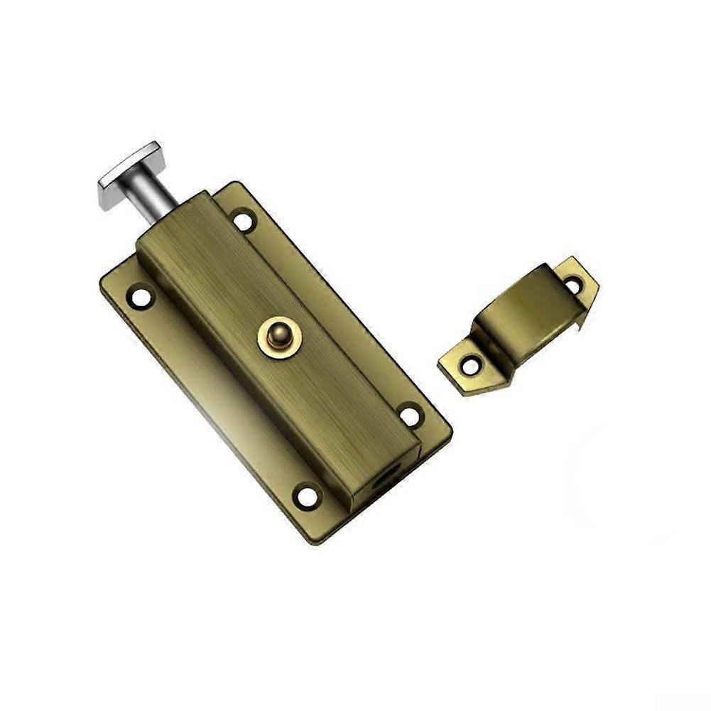 Stainless Steel Spring Latch Door Bolt Lock with Automatic Locking, Rust Resistant Antique Bronze 4 Inch