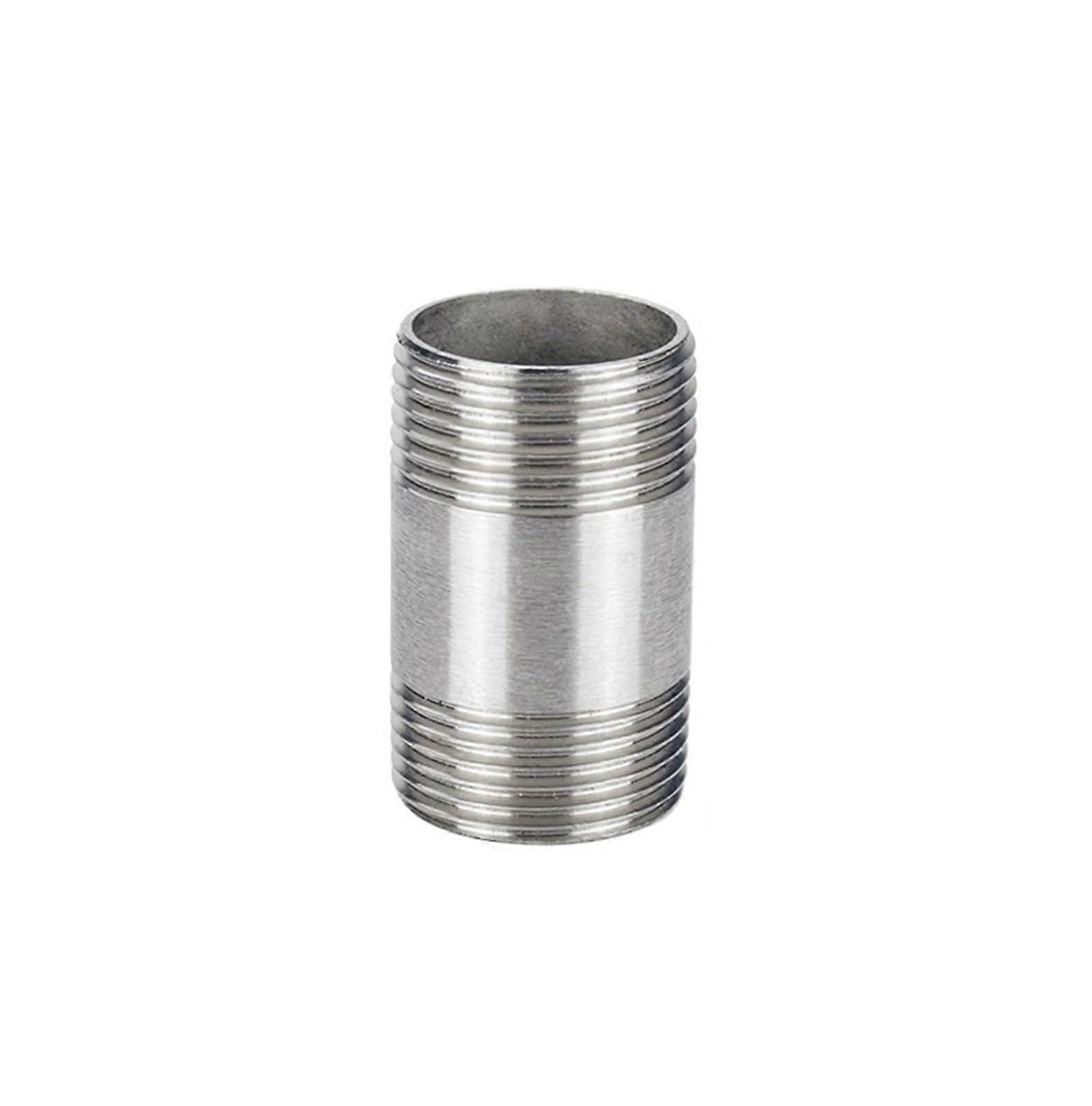 201 Stainless Steel Pipe Fitting Dual External Thread 50mm G1/4 Threaded Connector Multiple Sizes
