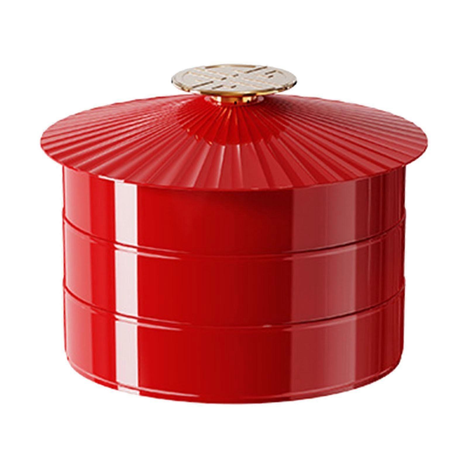 Three Layer Divided Serving Tray with Dustproof Lid, Multiple Compartments Snack Organizer for Wedding