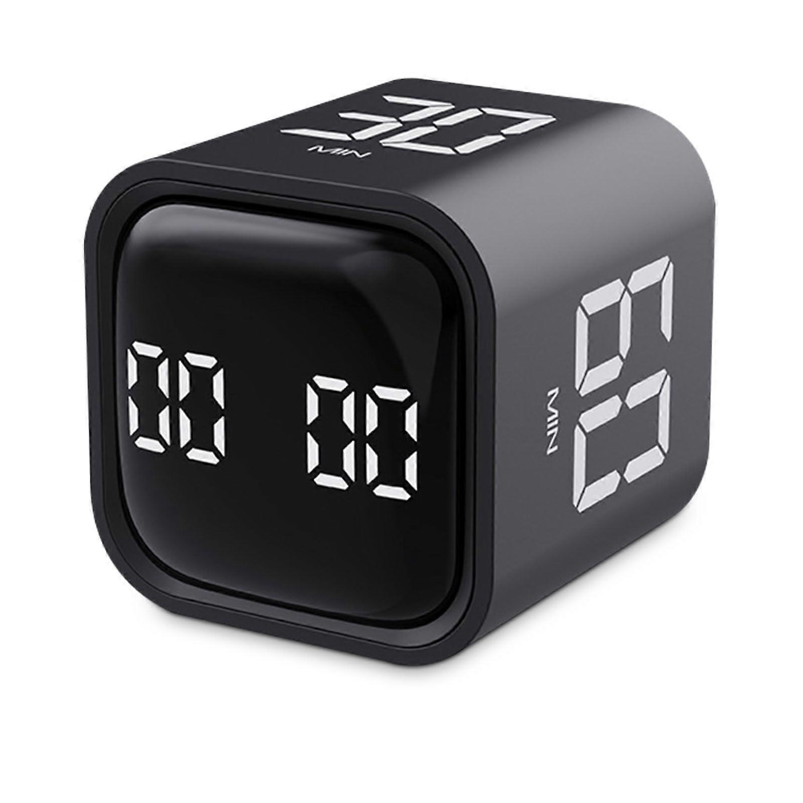 Pomodoro Cube Timer with Rotating OneTouch Start, 5/10/30/60min Presets, TypeC Rechargeable Silent Vibration for Focus, Study, Cooking
