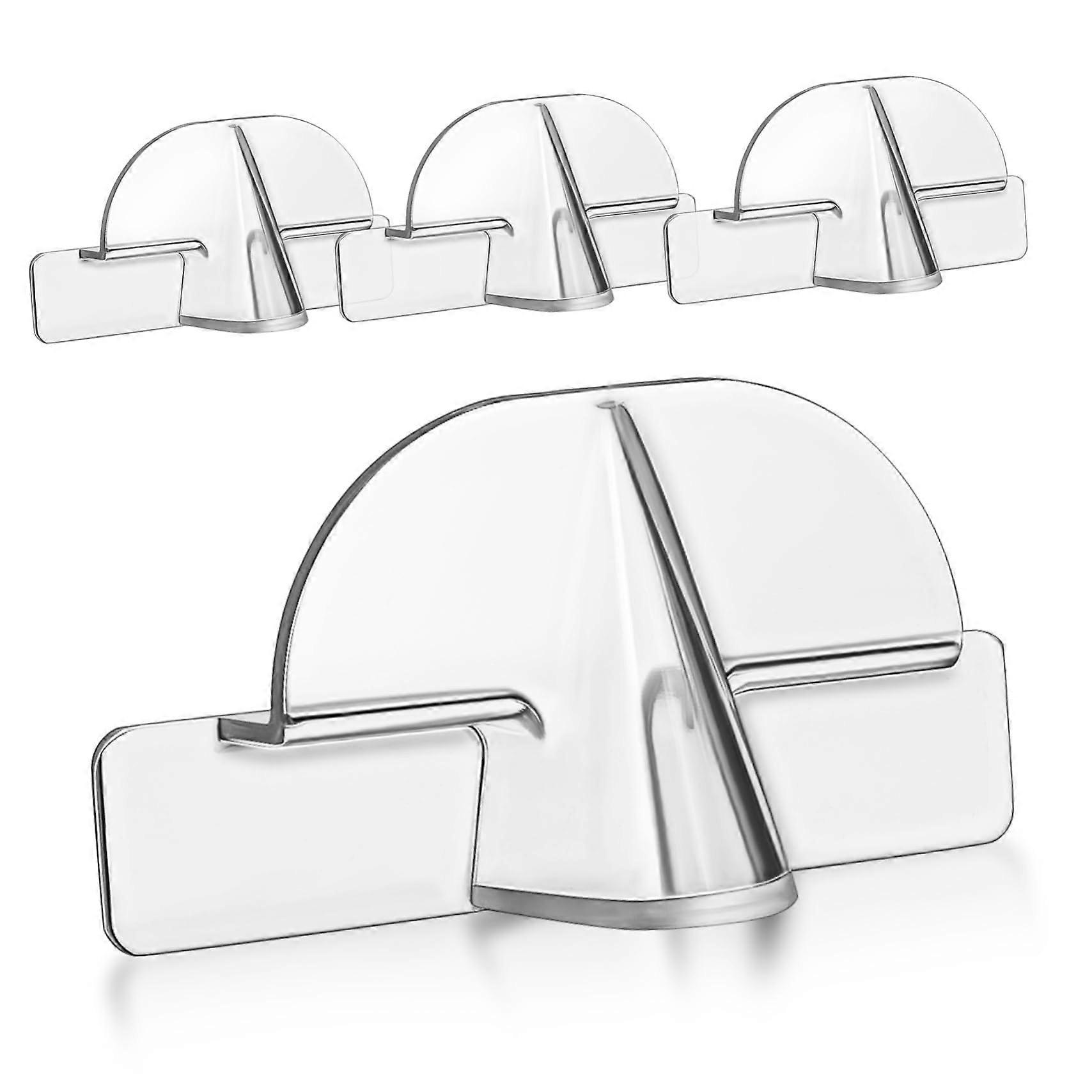 4pcs Adhesive Wall Mount Eyeglass Holders, Transparent Scratch Sunglasses Rack for SpaceSaving Storage