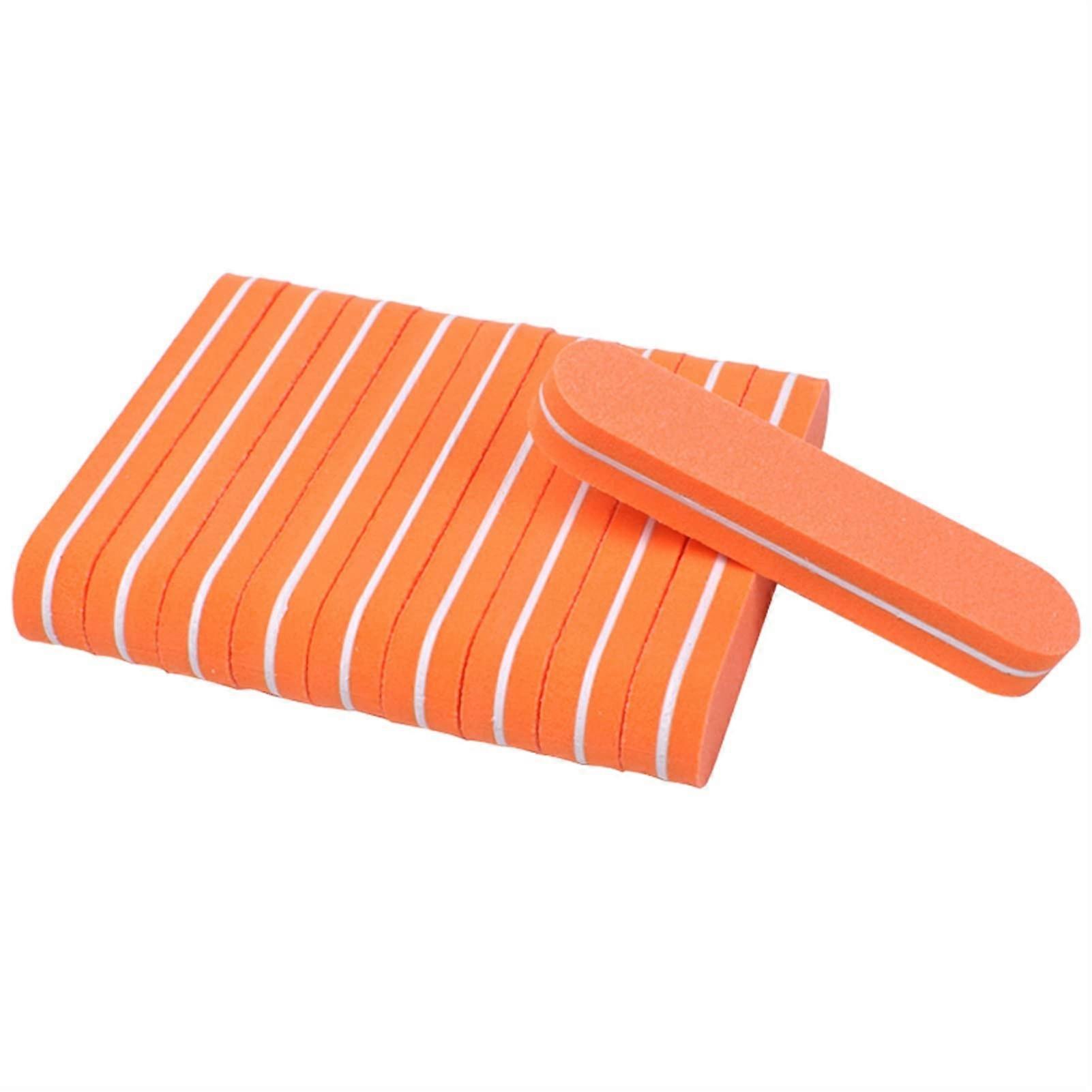 Professional Orange Nail Buffer Block and Nail File for UV Gel Manicure, Durable 100pcs Set