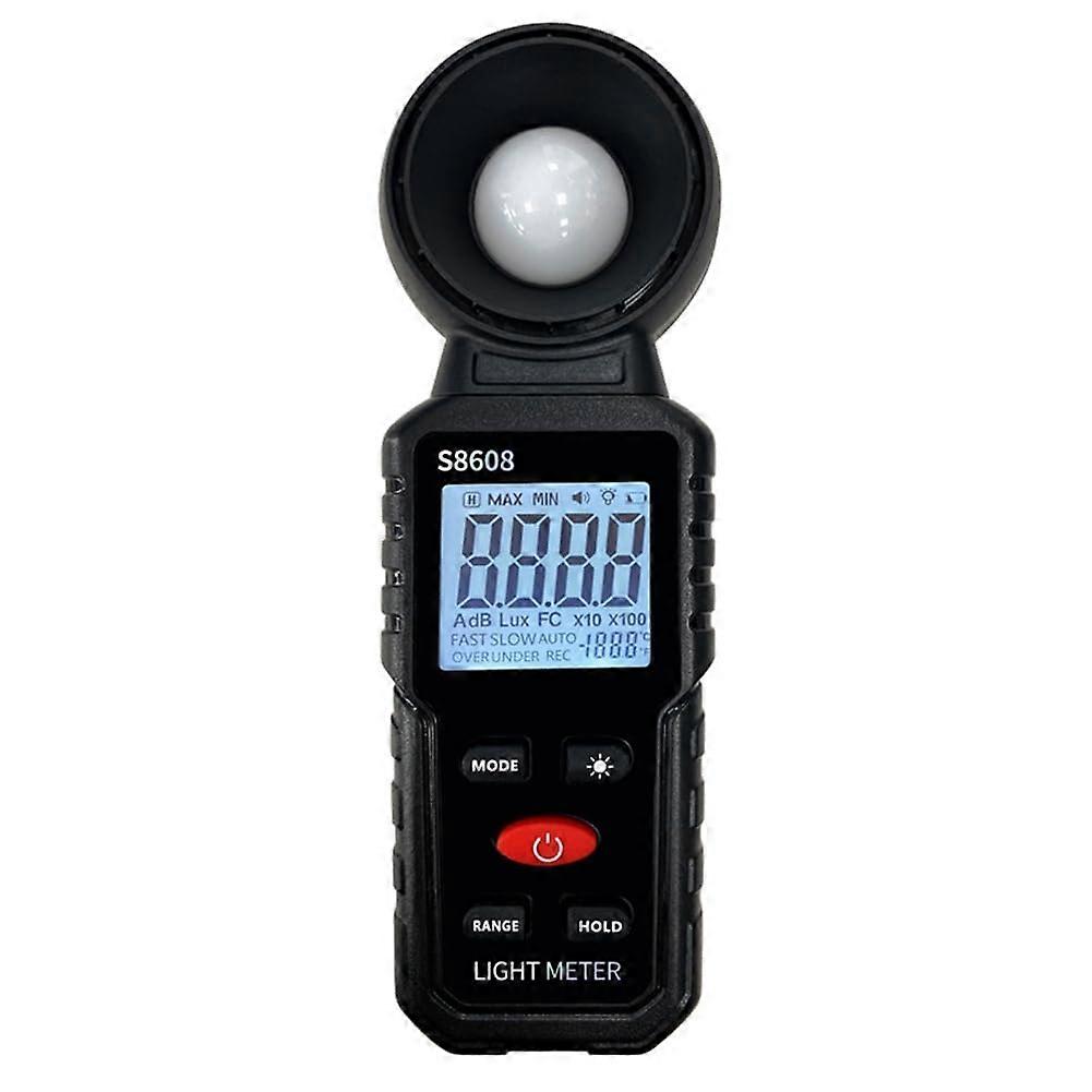 Digital Light Meter 200000 Lux with Wide Measuring Range and Large Screen Display Black