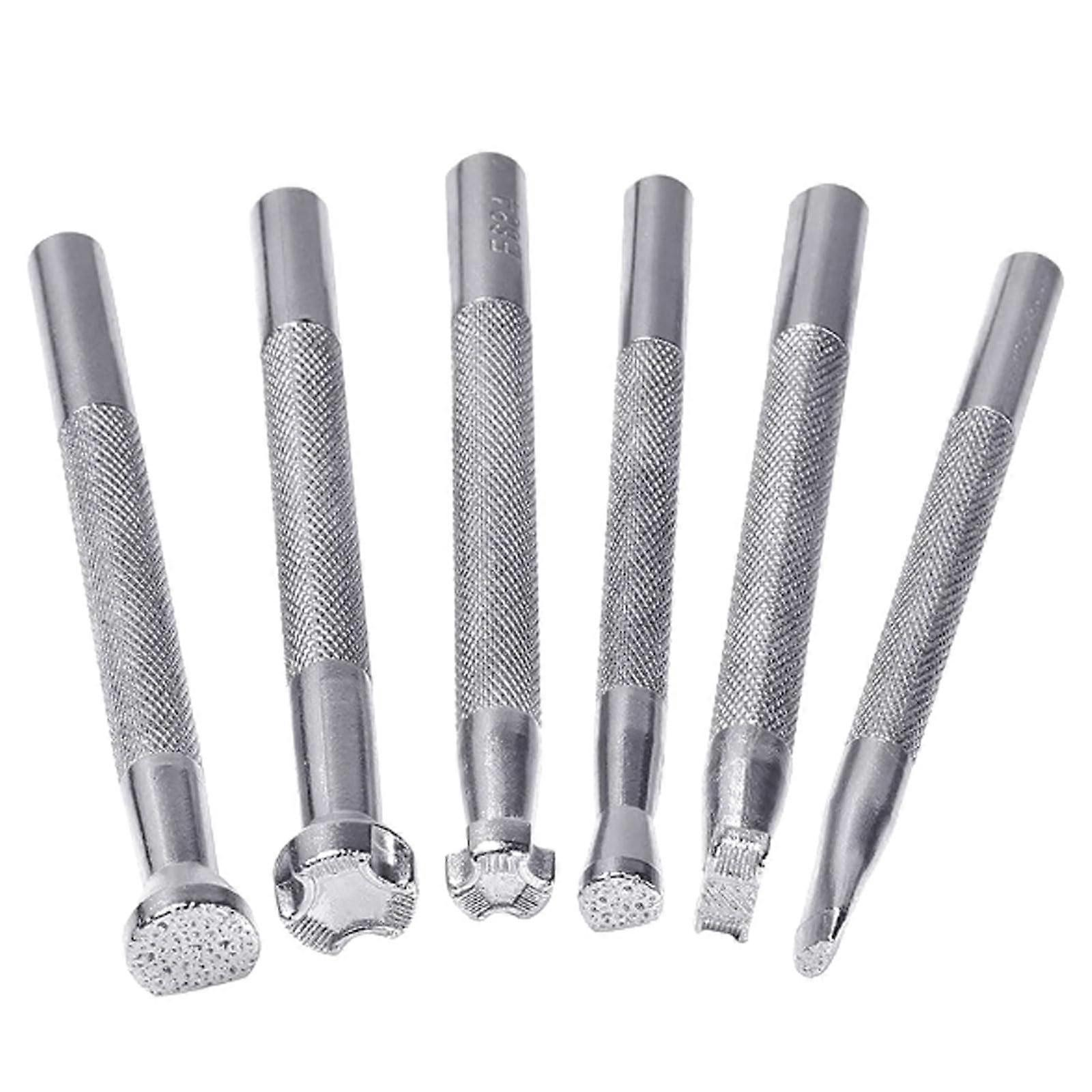 Leather Stamping Tools Set 6pcs Metal Letter Punch Kit for Creative Pattern Design and Clear Imprints
