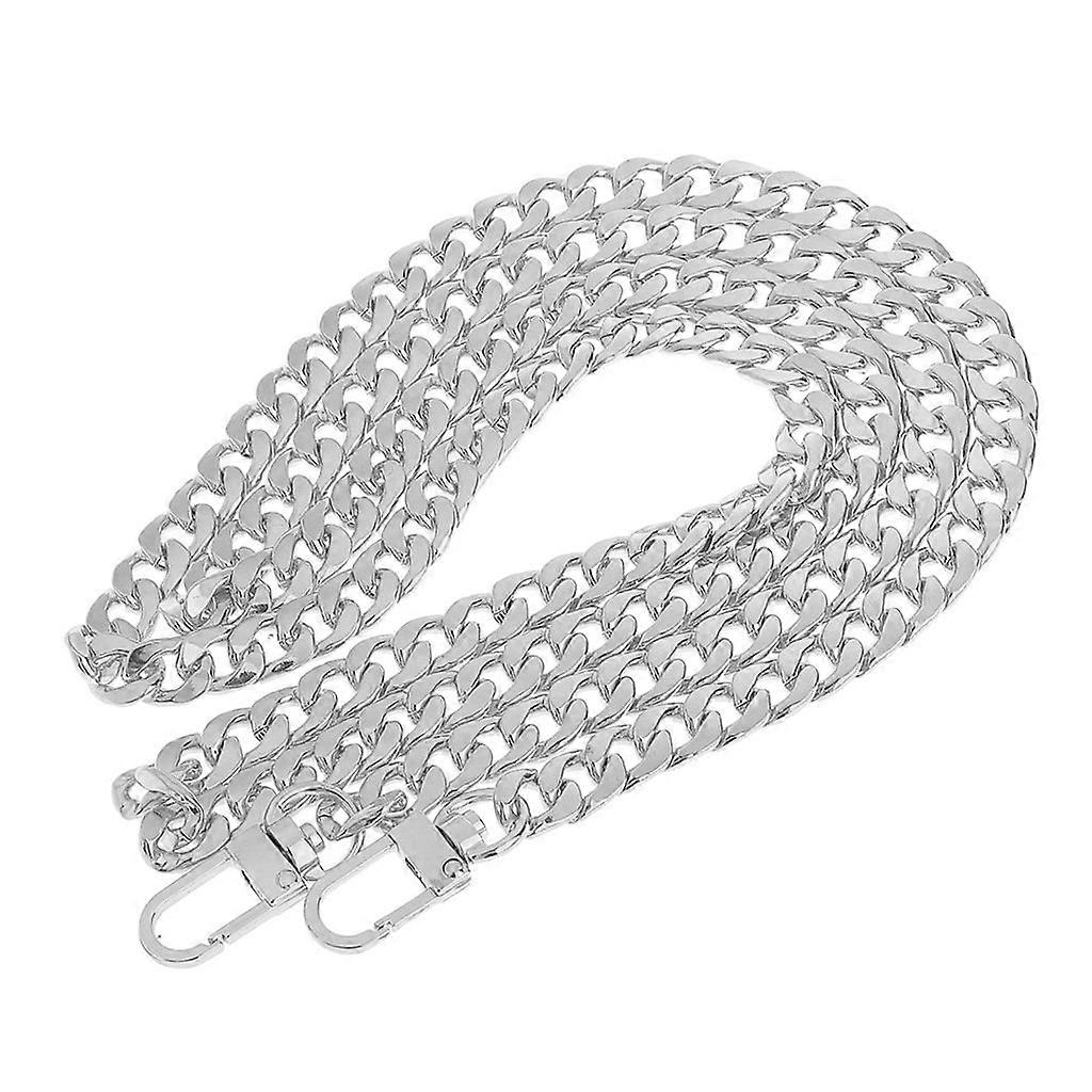 Silver Metal Handbag Chain Strap with Secure Buckles, Durable Purse Replacement Shoulder Strap