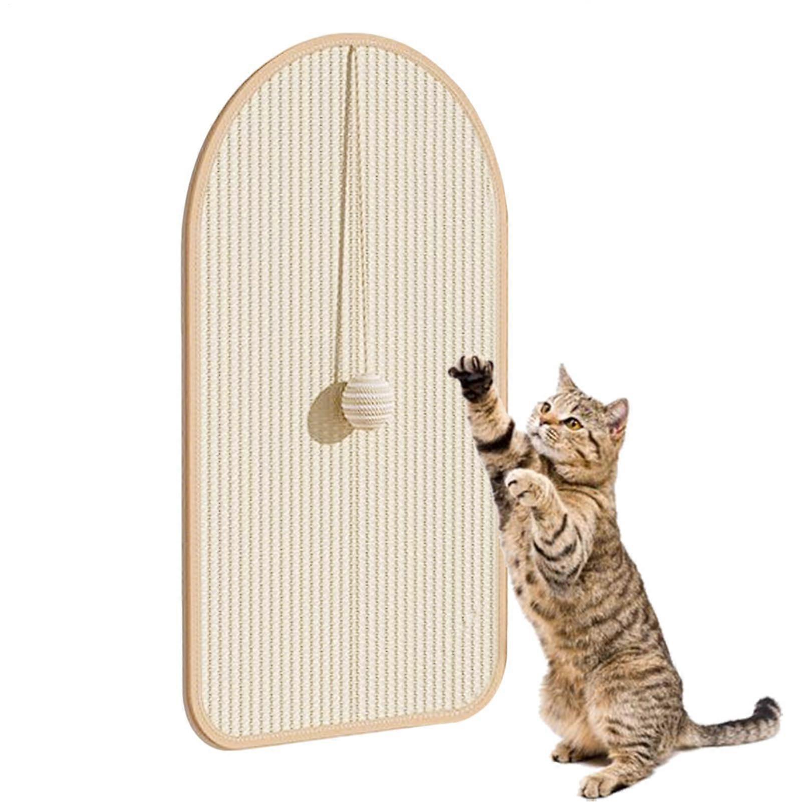 Cat Scratching Mat with Sisal Surface, Wall Mounted Space Saver for Indoor Cats, Interactive Toy